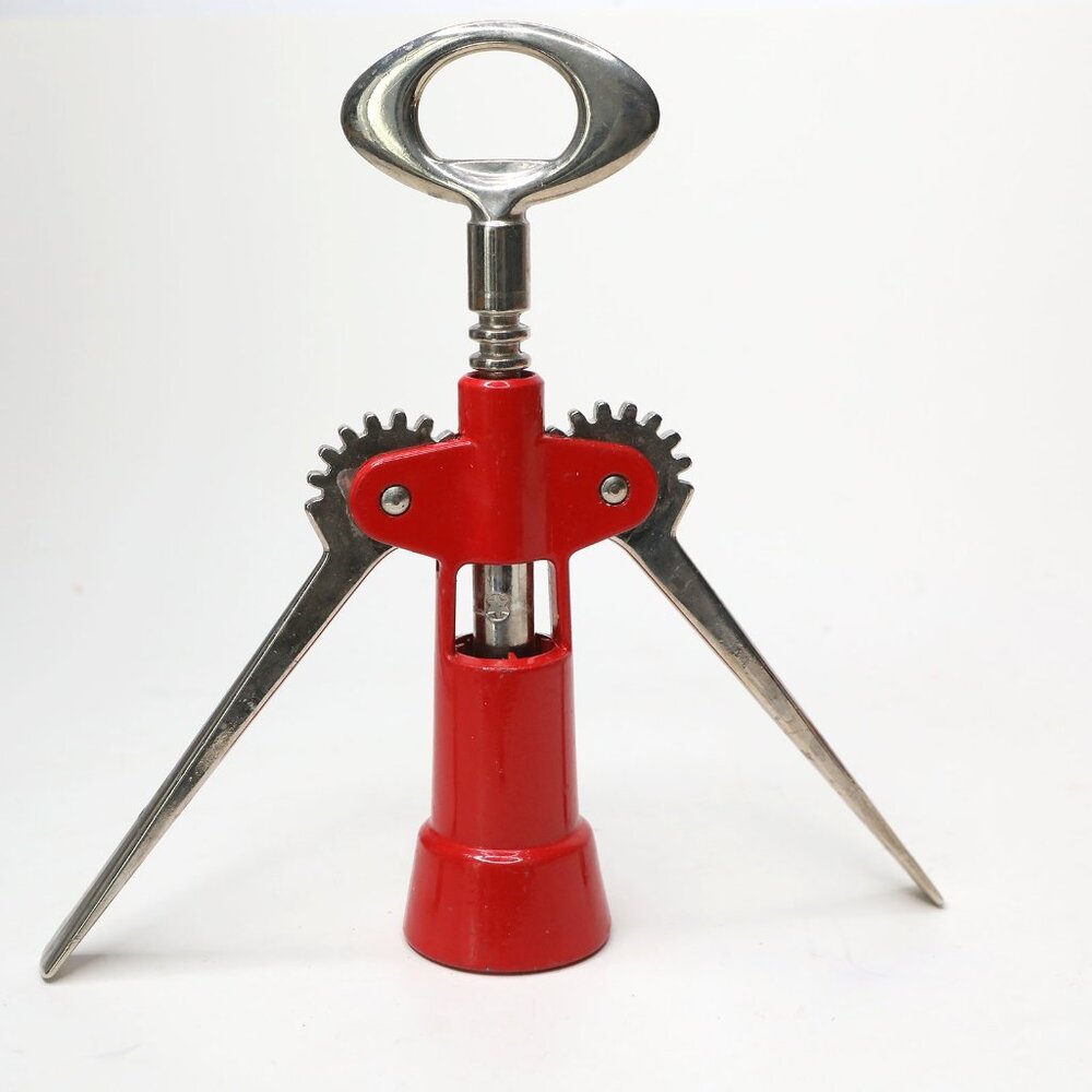 VINTAGE Ghidini Tavernello Red Winged Corkscrew Wine Bottle Opener Made in ITALY